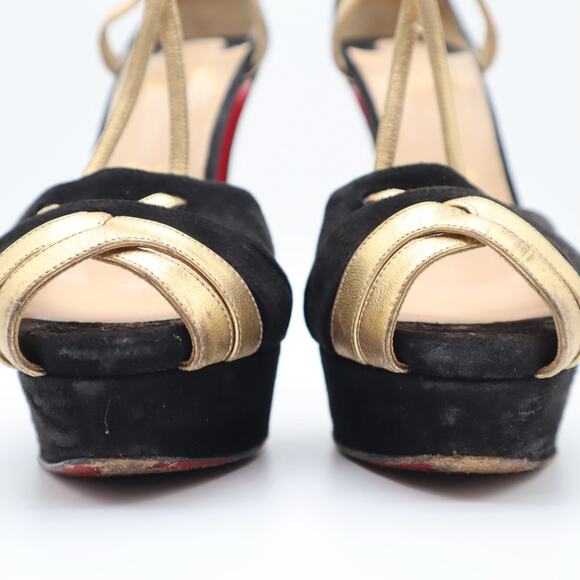 Christian Louboutin Glennalta Suede T-Strap Platform Pump Size 39 - Picture 7 of 10